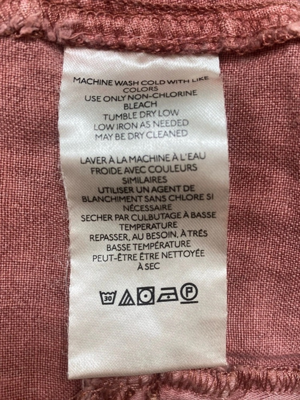 PILCRO BY ANTHROPOLOGIE Linen Blend Beach Cargo Trouser Pants Size 29 Dark Rose - Picture 12 of 12